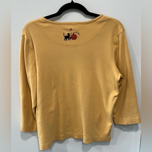 Christopher and Banks Fall Theme Top with Embroidered Details, Size M - Picture 5 of 10